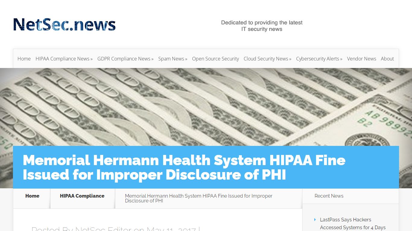 Memorial Hermann Health System HIPAA Fine Issued for Improper ...
